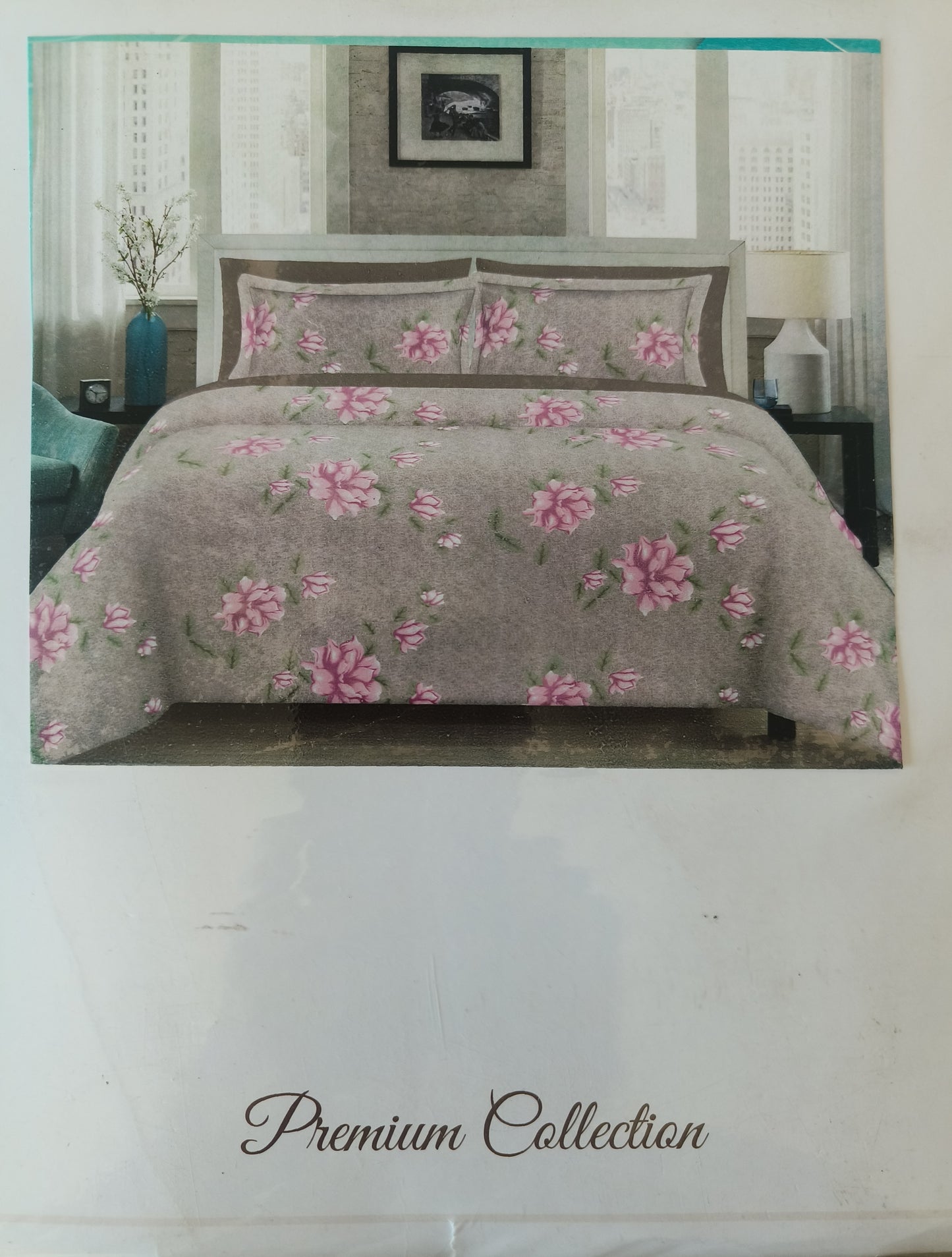 Fitted Ollive pure cotton 220*250cm double bedsheet with 46*62cm pillow cover - Pattern 2