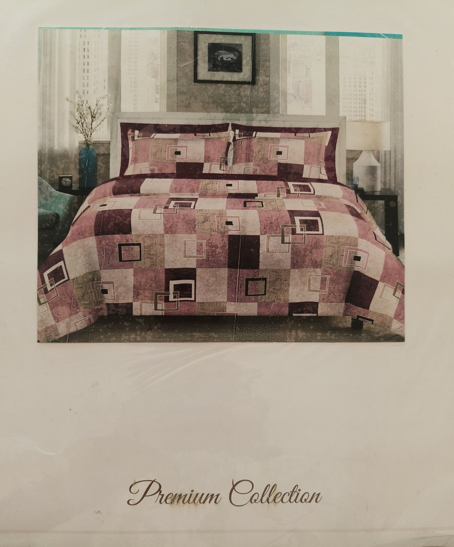 Fitted Ollive pure cotton 220*250cm double bedsheet with 46*62cm pillow cover - Pattern 5