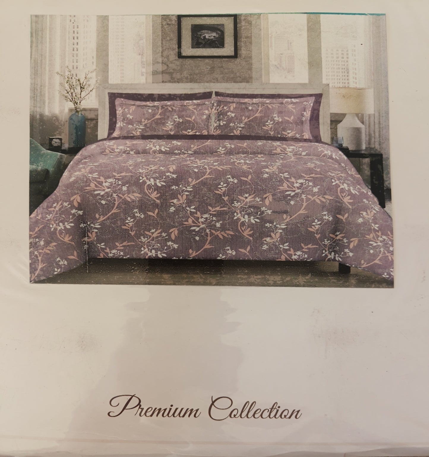 Fitted Ollive pure cotton 220*250cm double bedsheet with 46*62cm pillow cover - Pattern 4