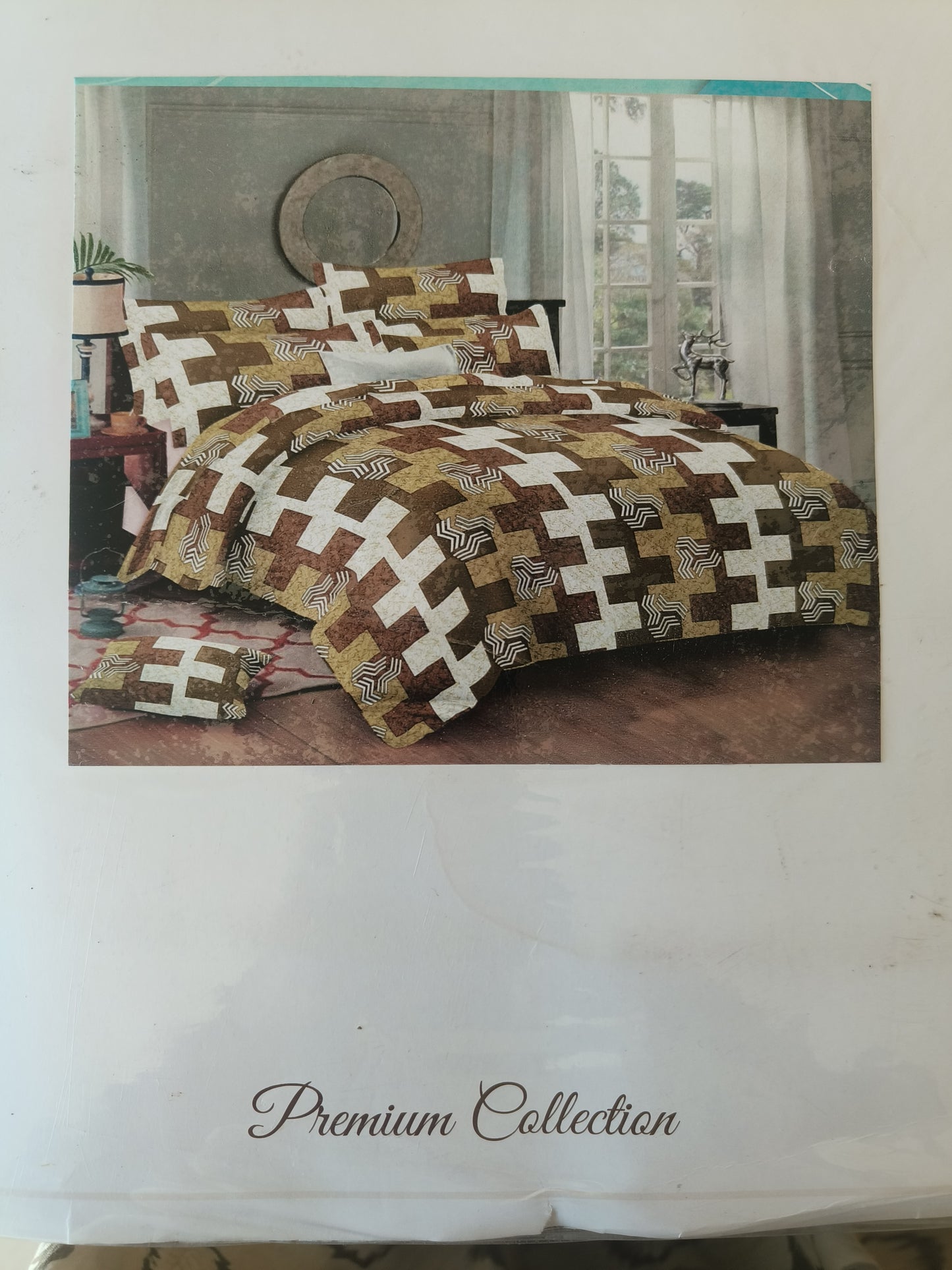 Fitted Ollive pure cotton 220*250cm double bedsheet with 46*62cm pillow cover - Pattern 1