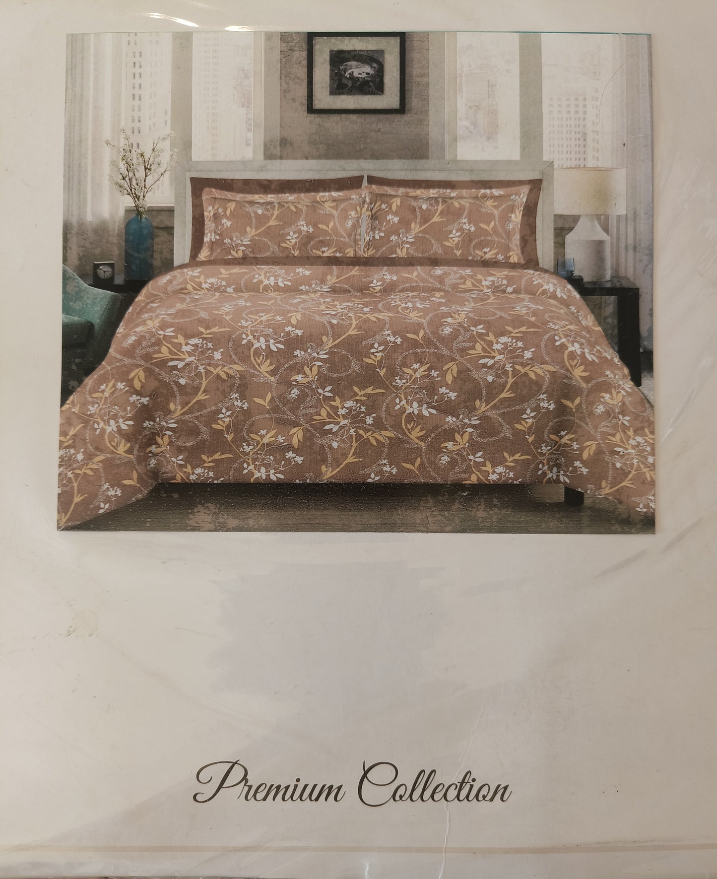 Fitted Ollive pure cotton 220*250cm double bedsheet with 46*62cm pillow cover - Pattern 4