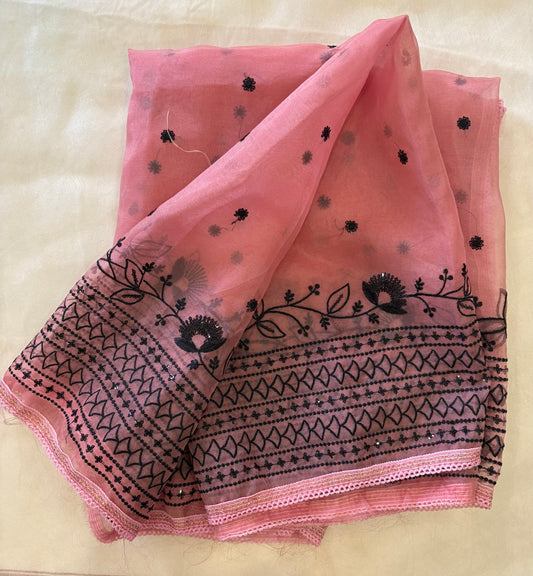 Organza Tissue Pink Dupatta