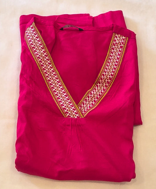Cotton Sleeveless V neck Kurti