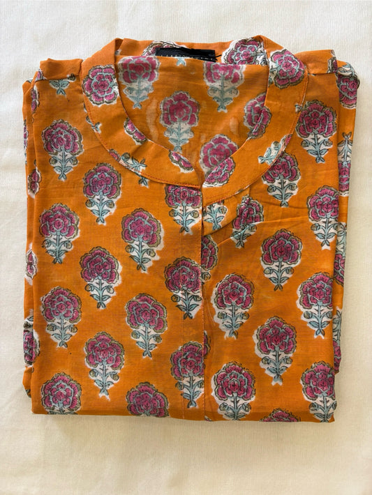 Cotton Orange Kurti