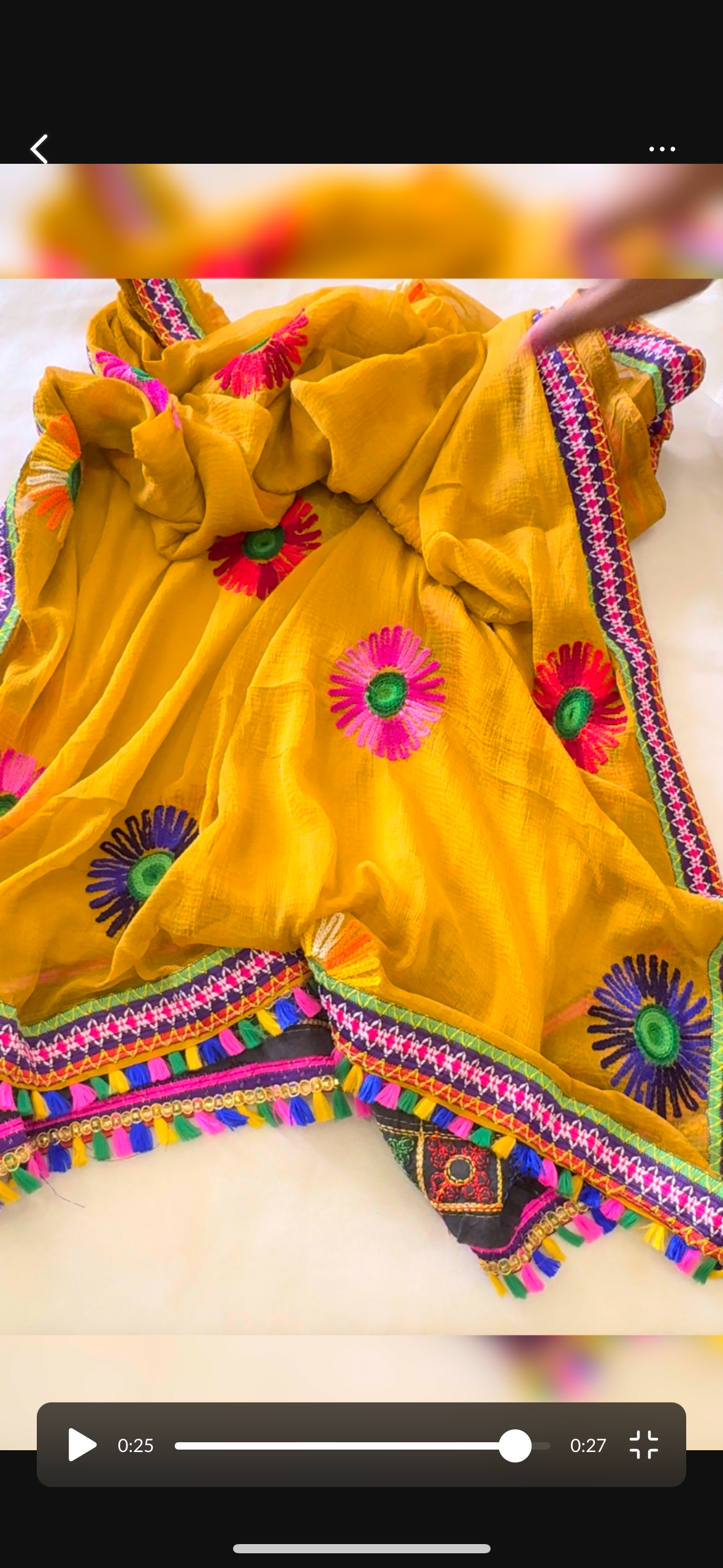 Chiffon Kutchhi work Mustard Dupatta