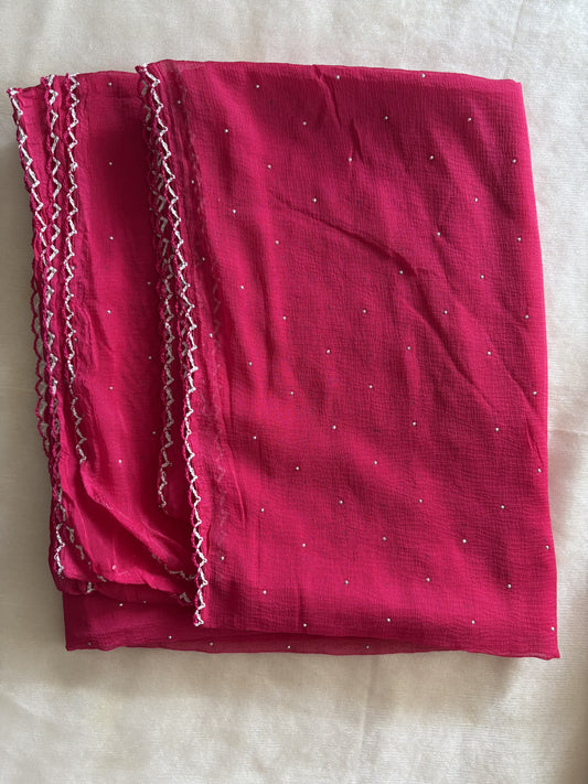 Chiffon Badla Hot Pink Dupatta