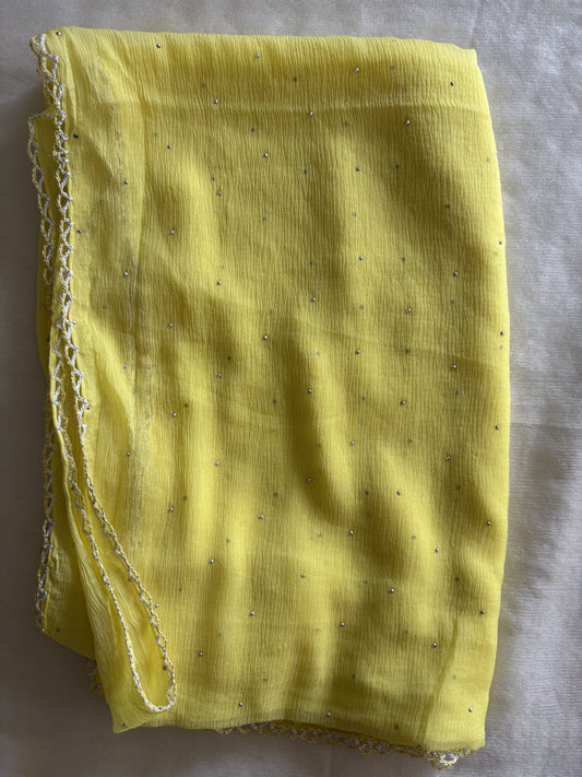 Chiffon Badla Yellow Dupatta