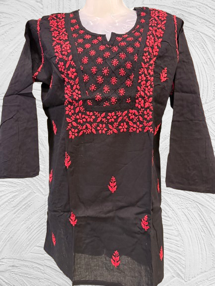 Pure Cotton Hand Embroidered Lucknowi Chikan Kurti
