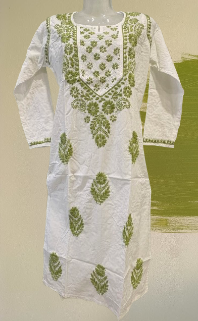 Pure Cotton Hand Embroidered Lucknowi Chikan Kurti