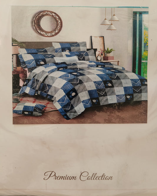 Fitted Ollive pure cotton 220*250cm double bedsheet with 46*62cm pillow cover - Pattern 7