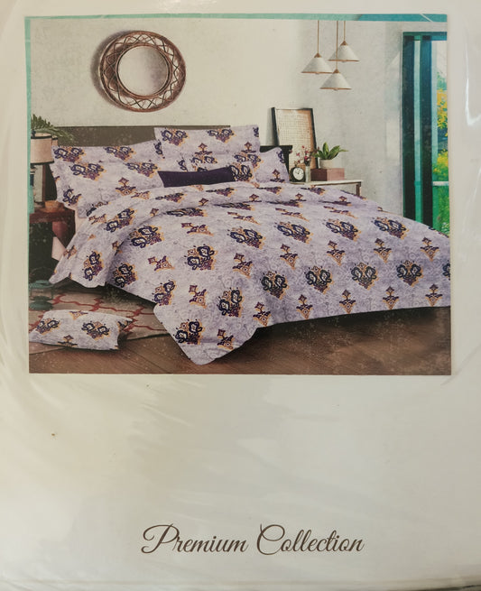 Fitted Ollive pure cotton 220*250cm double bedsheet with 46*62cm pillow cover - Pattern 6