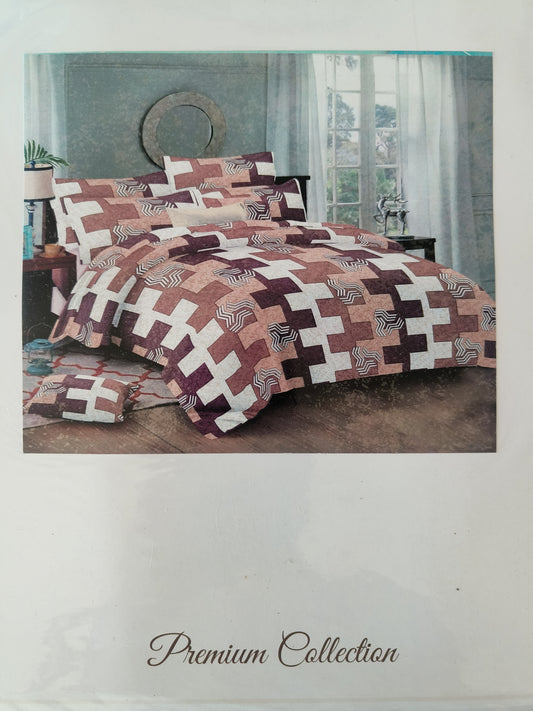 Fitted Ollive pure cotton 220*250cm double bedsheet with 46*62cm pillow cover - Pattern 1