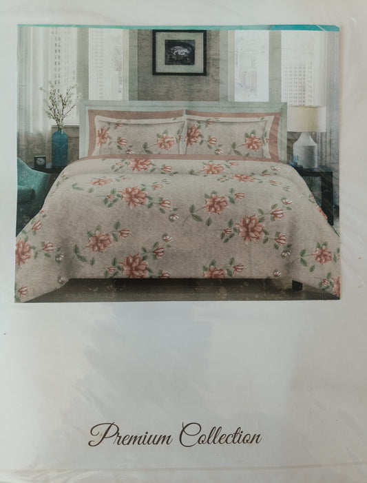 Fitted Ollive pure cotton 220*250cm double bedsheet with 46*62cm pillow cover - Pattern 2
