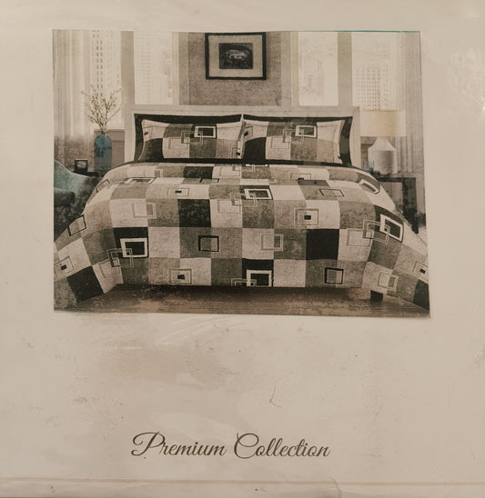 Fitted Ollive pure cotton 220*250cm double bedsheet with 46*62cm pillow cover - Pattern 5